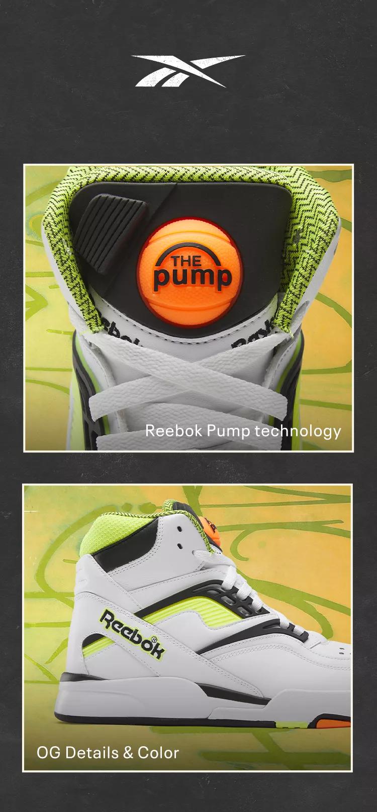 Reebok Men's Pump TZ Sneaker, White/Black/Solar Acid