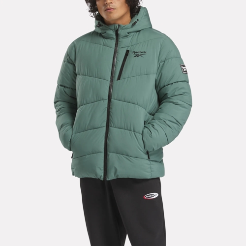 Reebok Men s Stretch Puffer Jacket in Green Size L Shop Gifts for Him