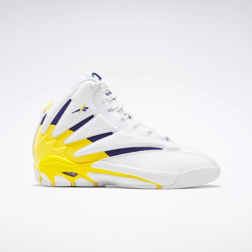 een paar Merg overhead The Blast Basketball Shoes - Ftwr White / Always Yellow / Bold Purple |  Reebok