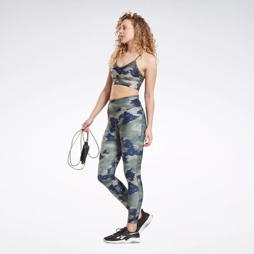 Workout Ready Camo Print Leggings - Hunter Green