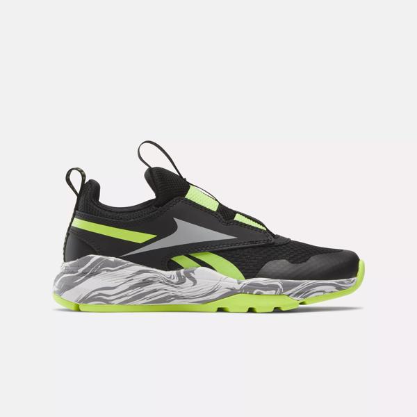 Sprinter Reebok Shoes - Black Core Preschool Laser | Lime - / Reebok XT Fog Slip-On / Steely
