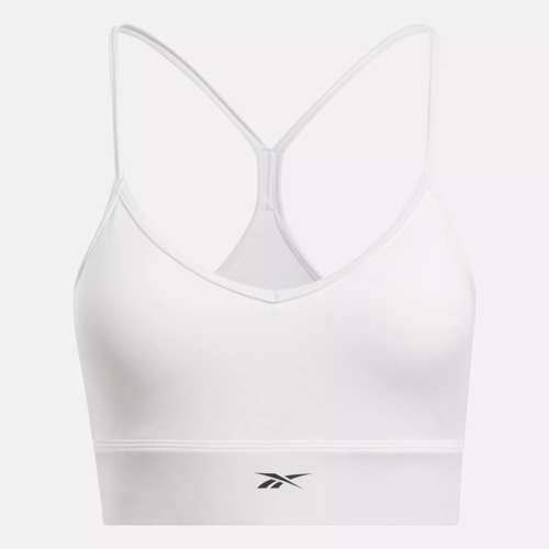 Reebok United By Fitness Speedwick Solid Skinny Medium Support Sports Bra  White