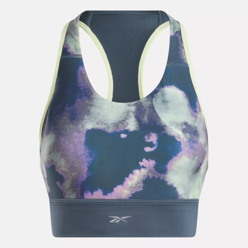 Running Allover Print Bra - Hoops Blue