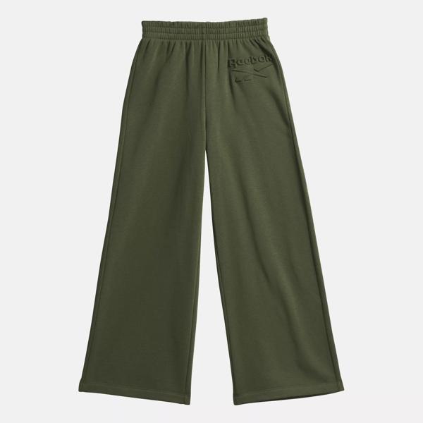 Reebok Wide Leg Fleece Pants Little Kids Varsity Green Reebok