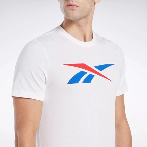 / | Red Reebok Blue Vector Reebok Graphic / White - Series T-Shirt Vector Vector
