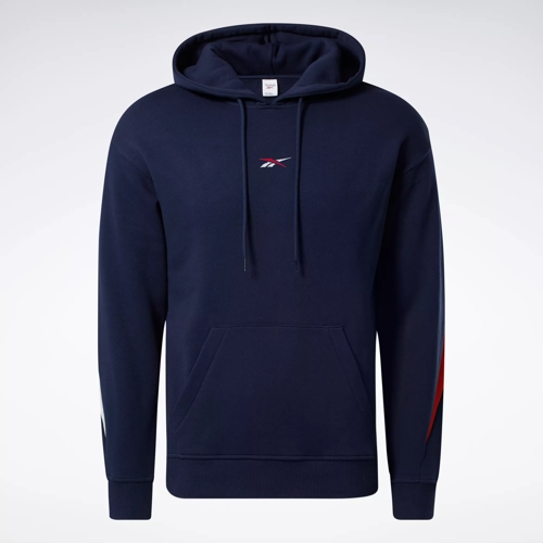 Reebok Identity Fleece Stacked Logo Pullover Hoodie - Vector Navy