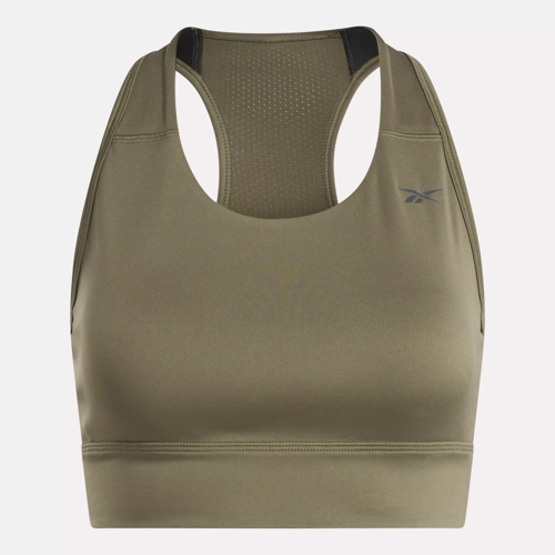 Women's High Support Seamless Ribbed Sports Bra in Olive Green – MUKI