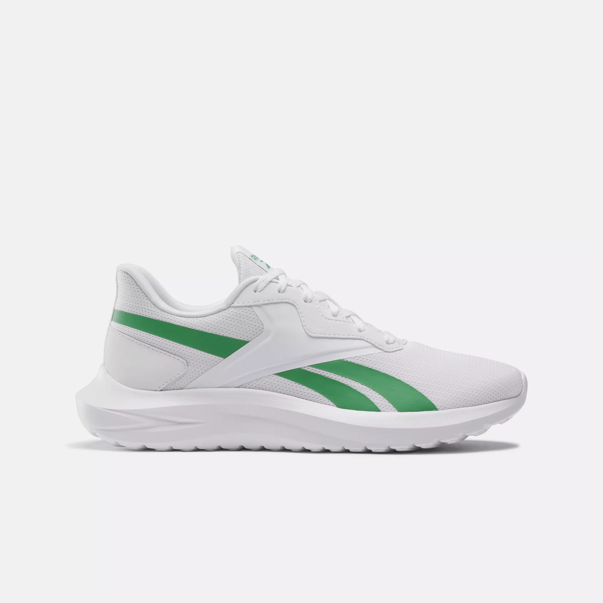 Shop Reebok Men's Energen Lux Running Shoes In White / Sport Green / Core Black
