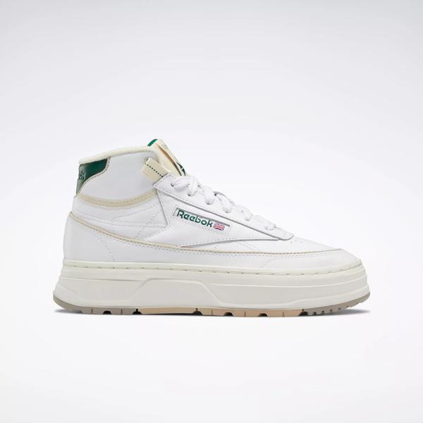 Club C Geo Mid Women's Shoes - Ftwr White / Chalk / Dark Green