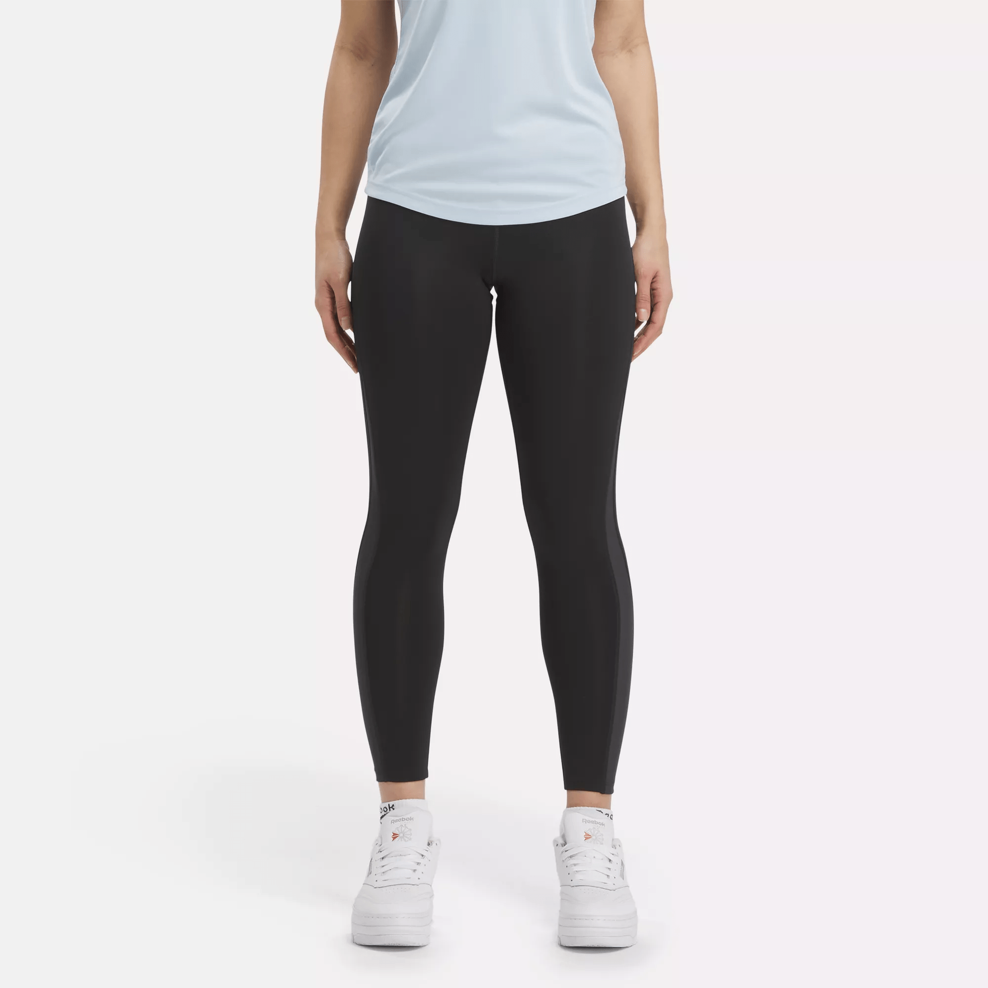 Reebok Black Nylon Leggings In Black