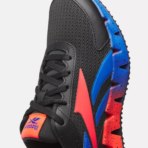 Reebok Men's Zig Dynamica Running Shoe, Black/Neon Cherry, 6.5