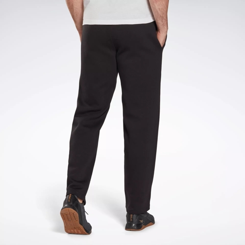 Reebok Sweatpants Mens L Dark Grey Black Logo Cotton Relaxed Fit