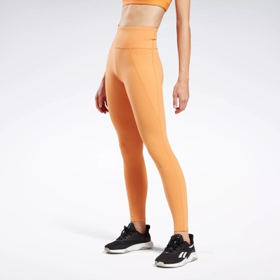 Reebok Leggings Medium Womens Stretch Activewear Orange 