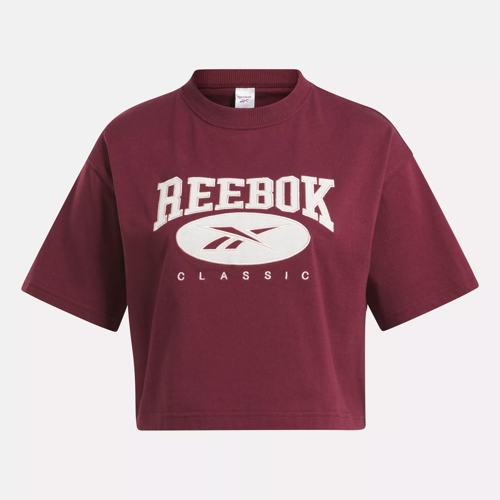 Classics Archive Essentials Big Logo Crop T-Shirt - Classic Maroon