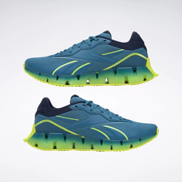 Zig Dynamica 4 Shoes - Steely Blue S23-R / Solar Acid Yellow / Vector Navy