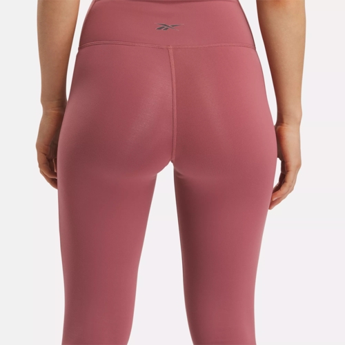 Women Reebok Lux High Rise Compression Tights Size XS Maroon Pink GR9237