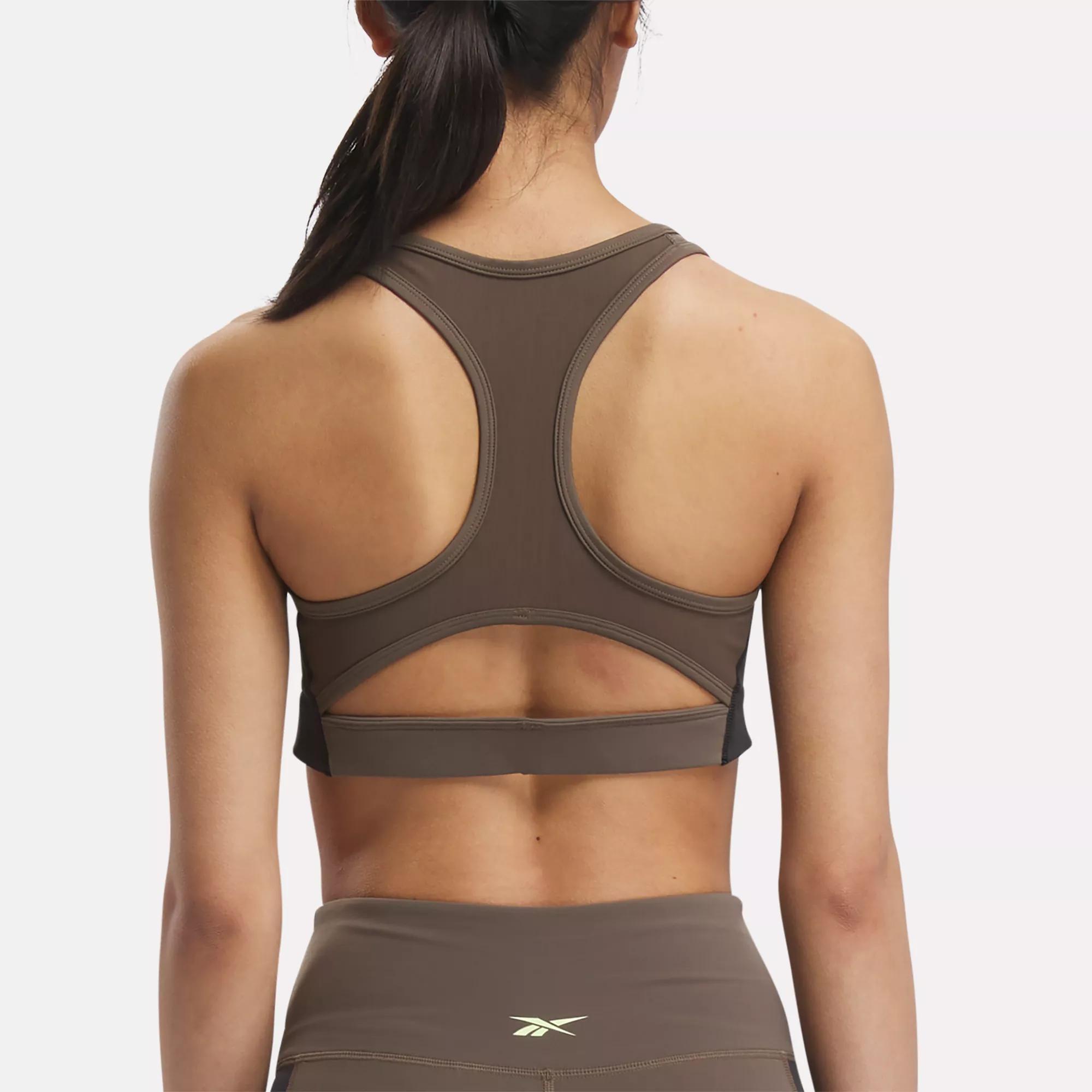 Reebok Lux Racer Padded Colorblock Bra M Grout : Target