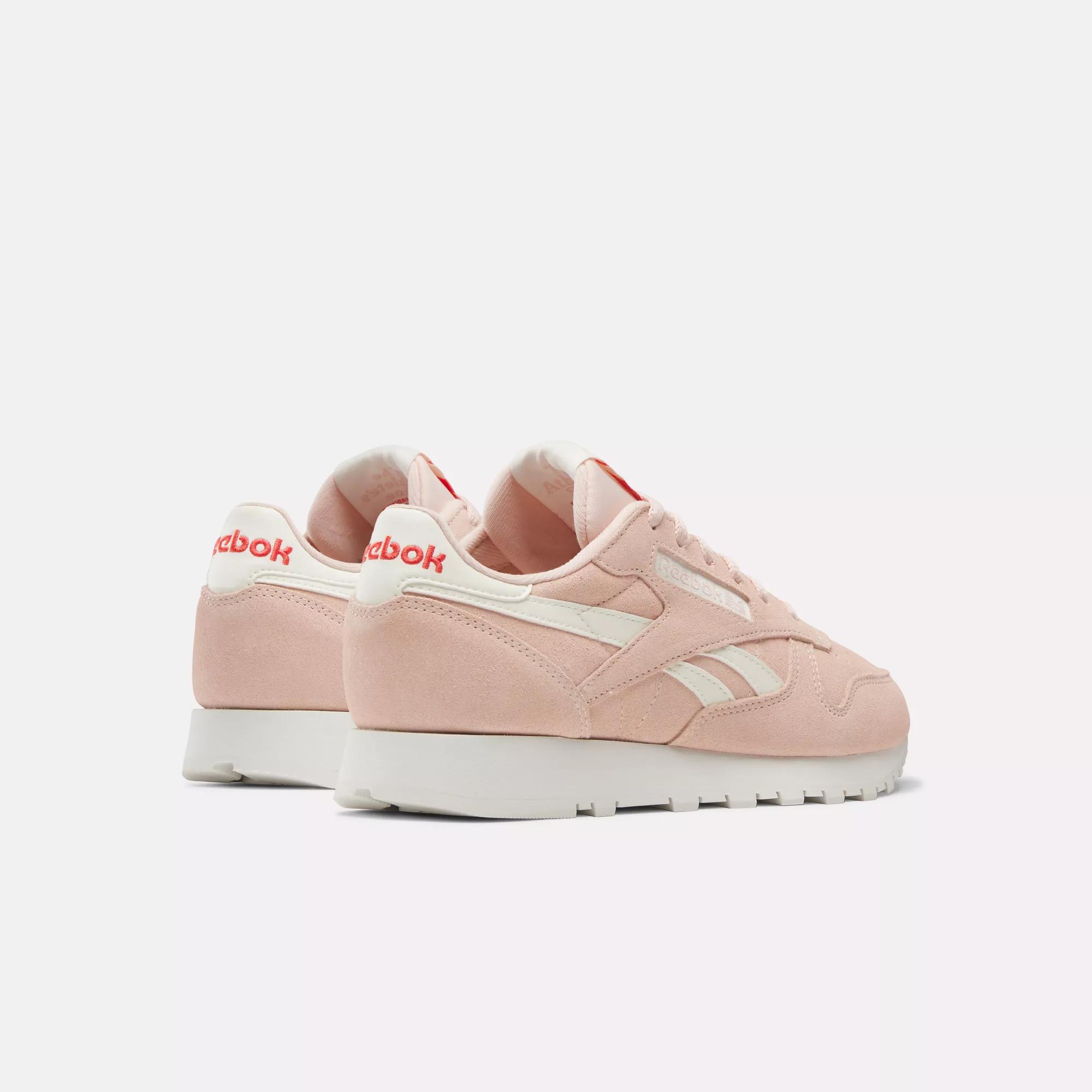 Reebok classic leather store pink retro trainers