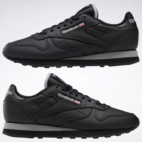Classic Leather Shoes - Core Black / Pure Grey 4 / Core Black | Reebok