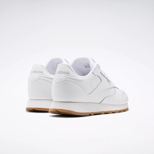 Classic Leather Shoes - Grade School - Ftwr White / Ftwr White / Reebok  Rubber Gum-02 | Reebok