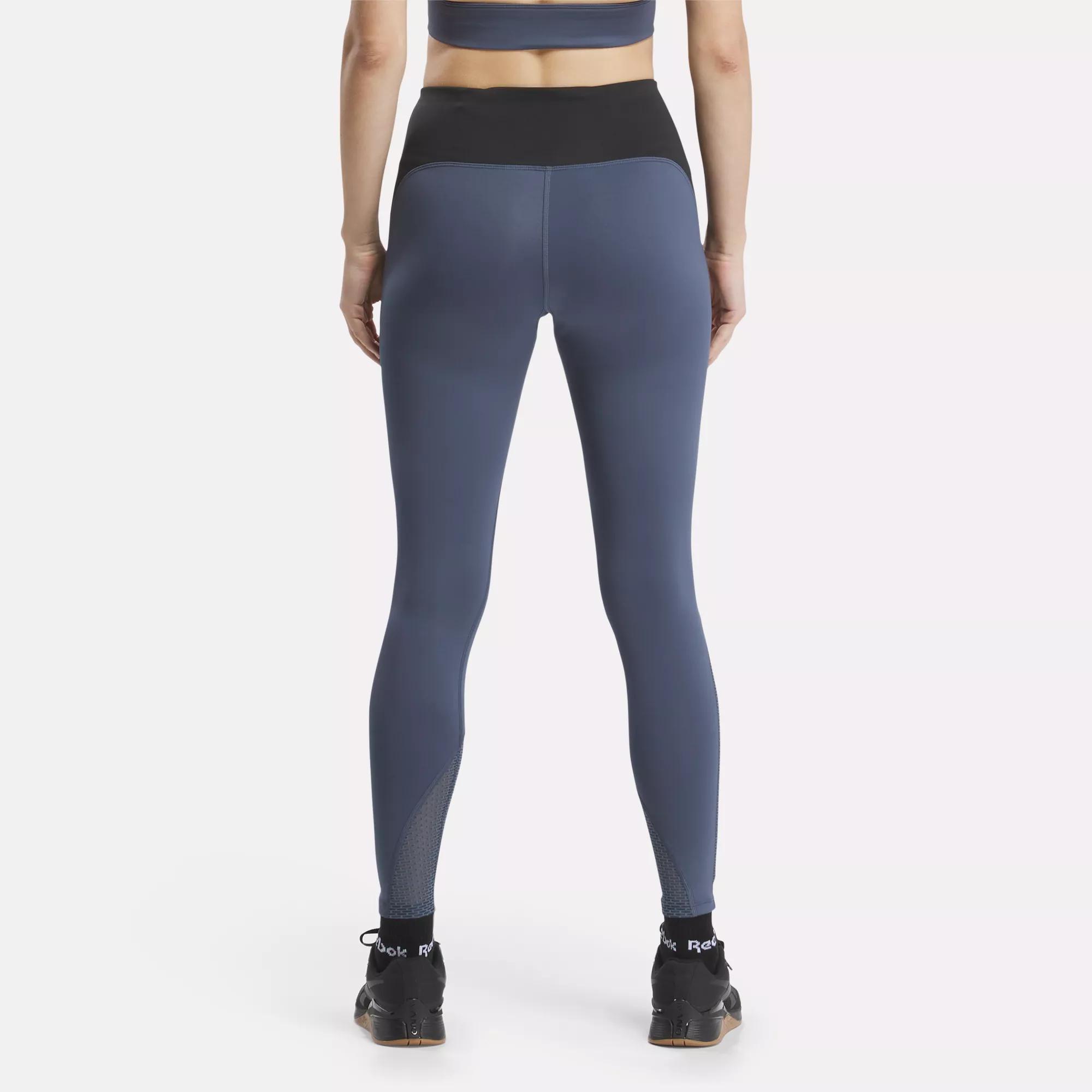 Reebok Running Allover Print Leggings (plus Size) 3x Hoops Blue : Target