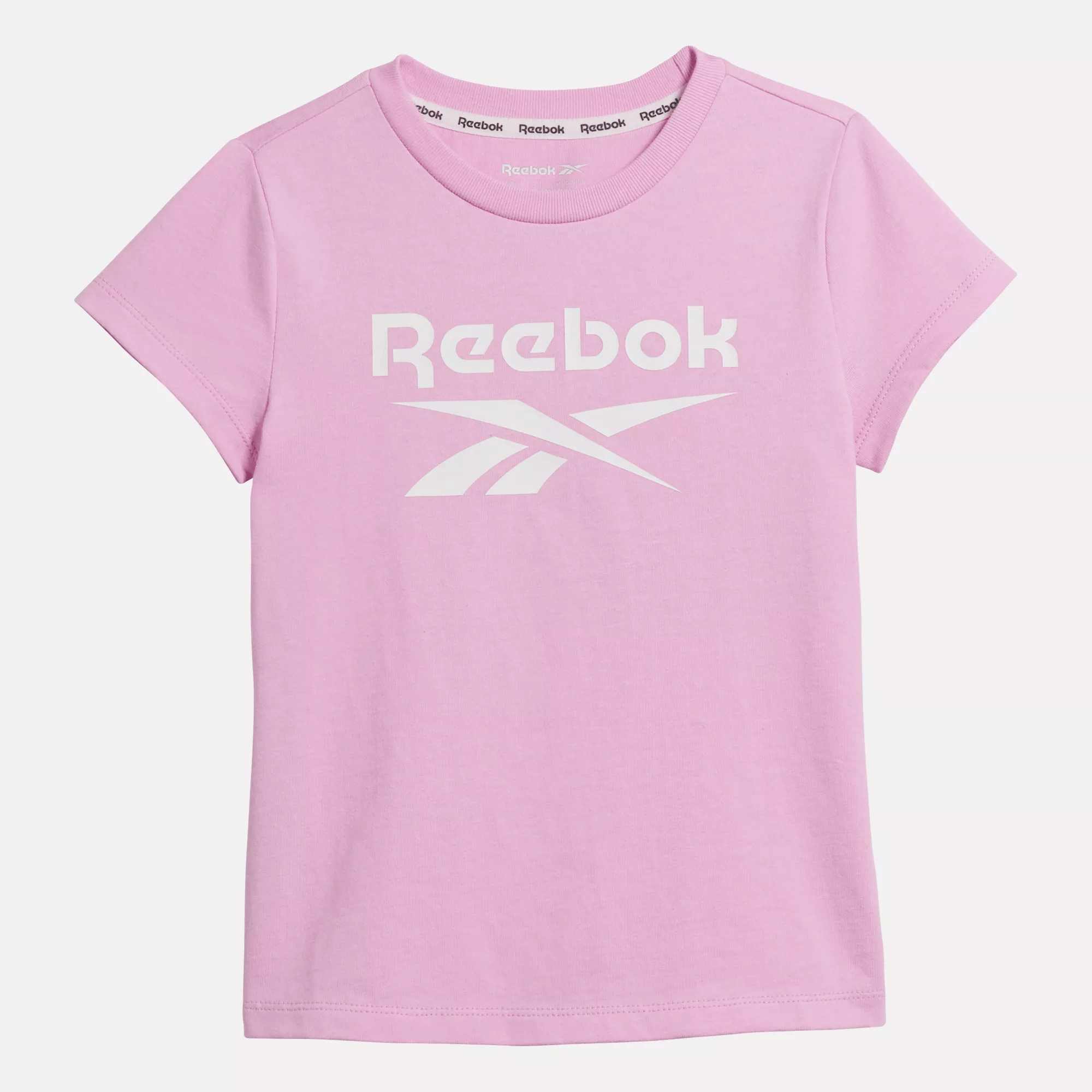 Shop Reebok Unisex  Id Big Logo Tee - Little Kids In In Jasmine Pink