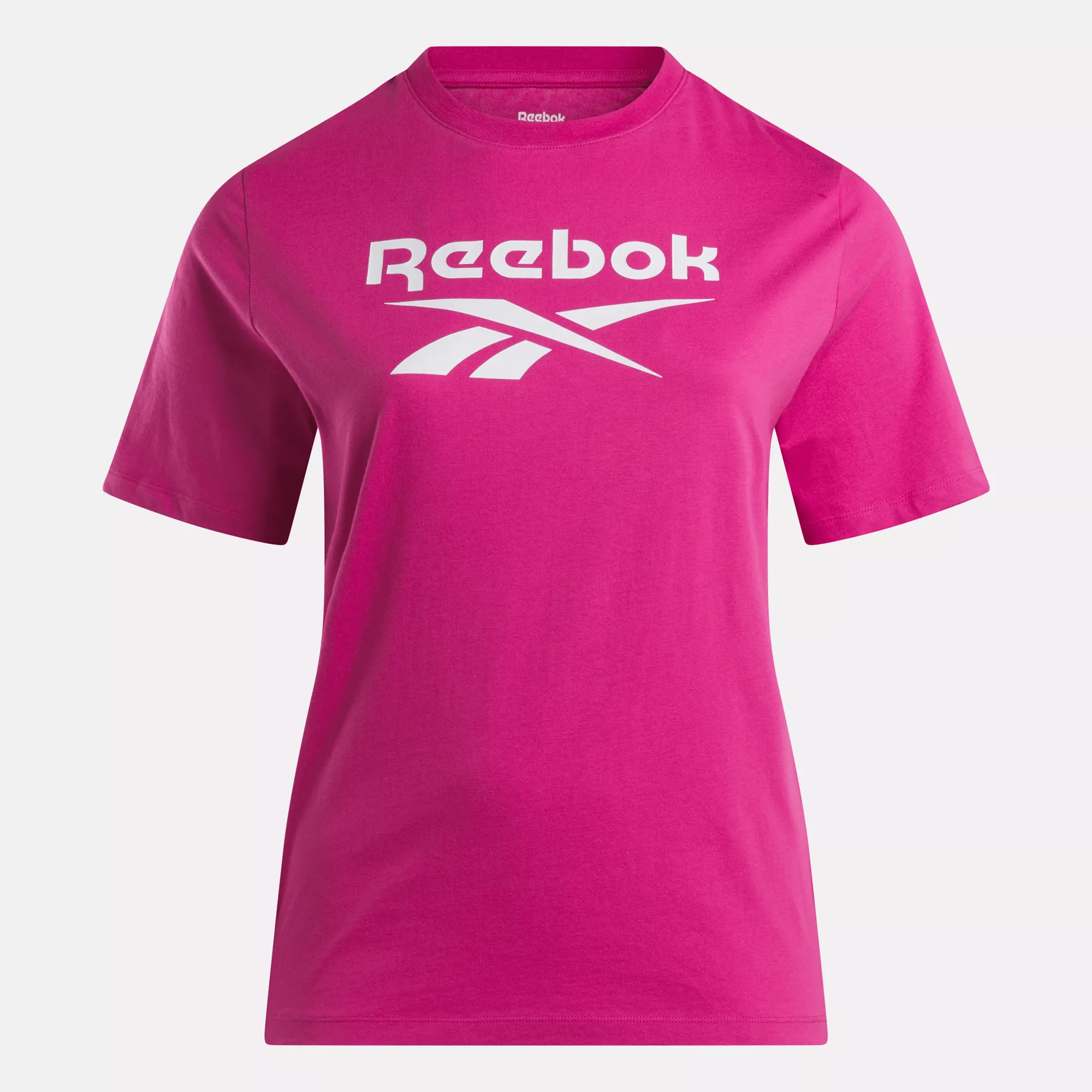 Reebok Plus Size Short Sleeve Logo Graphic T-shirt In Pink
