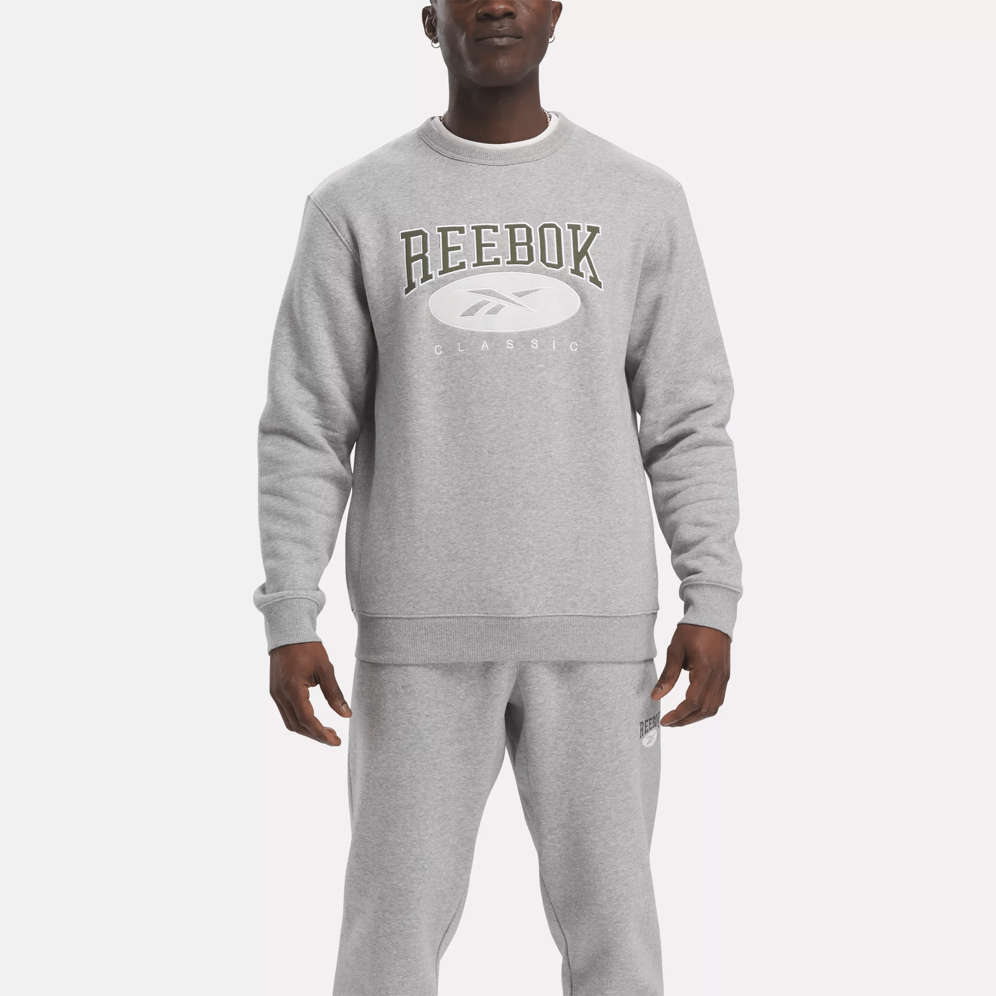 Shop Reebok Unisex Classics Archive Essentials Crew Sweatshirt In Grey
