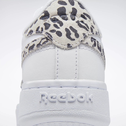 Reebok Club C Double sneaker in white and leopard print