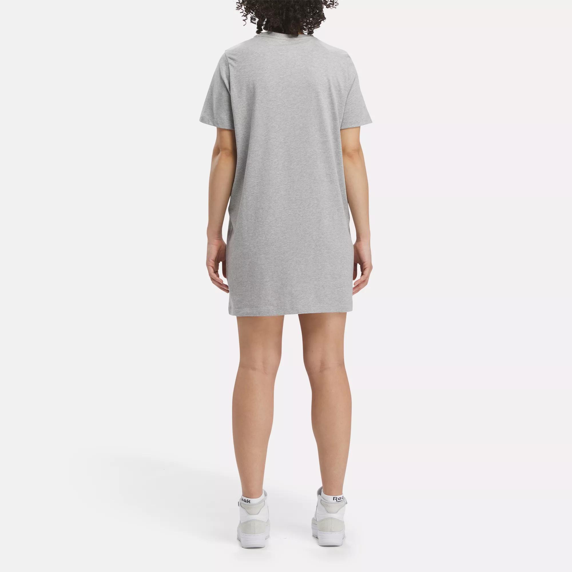 Reebok Identity T-Shirt Dress - Medium Grey Heather | Reebok