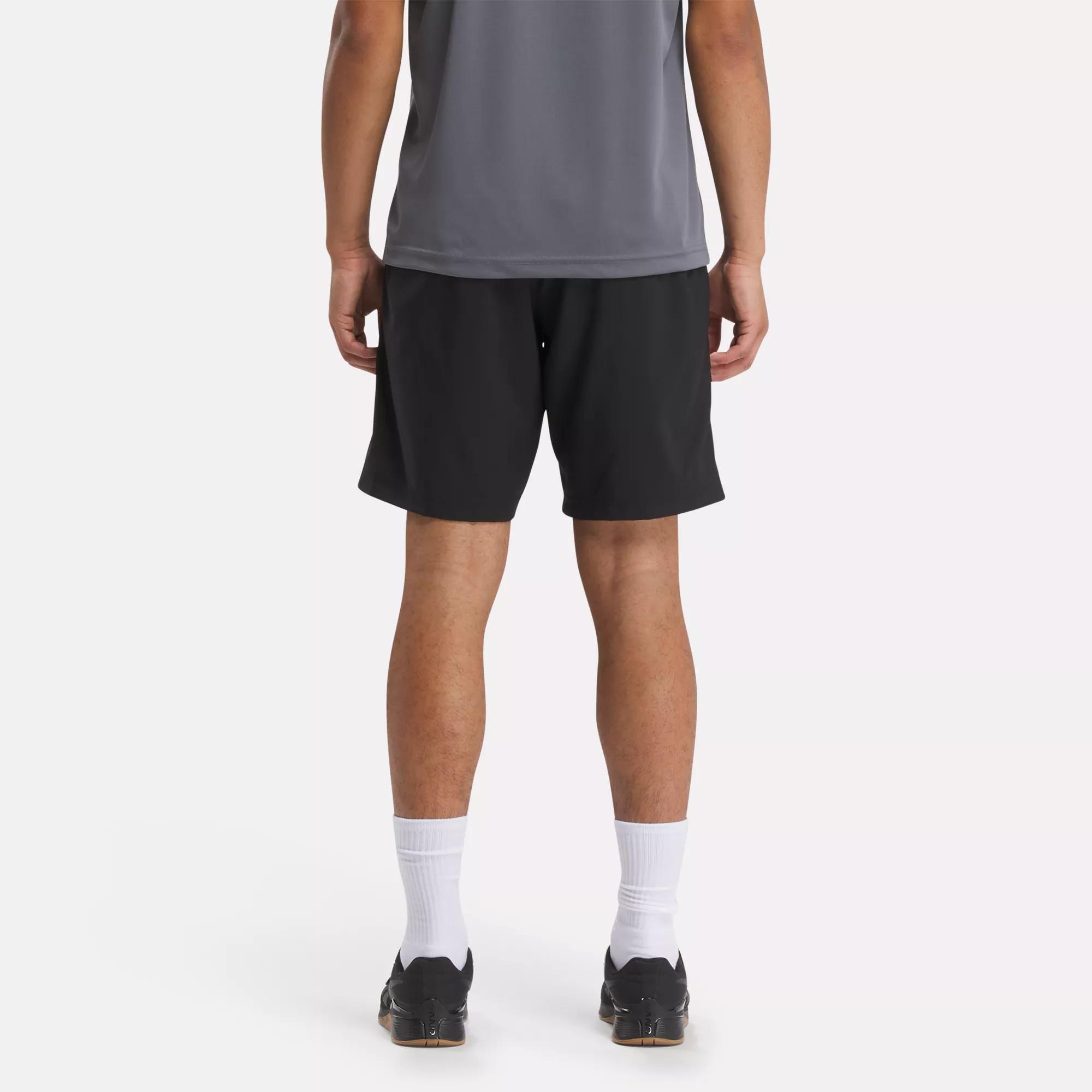 Reebok Play Dry Athletic Shorts Mens Size Medium Movement Zone Black Pull On
