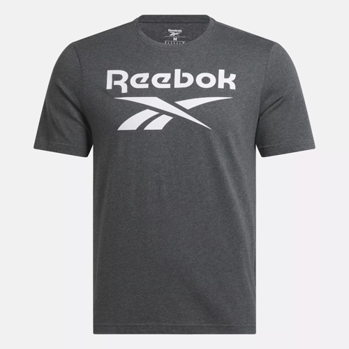 Reebok Identity Big Stacked Logo T-Shirt - Dark Grey Heather