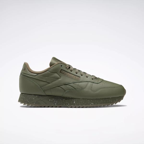 Classic Leather Ripple Shoes - Hunter Green / Pure Grey / Army Green | Reebok