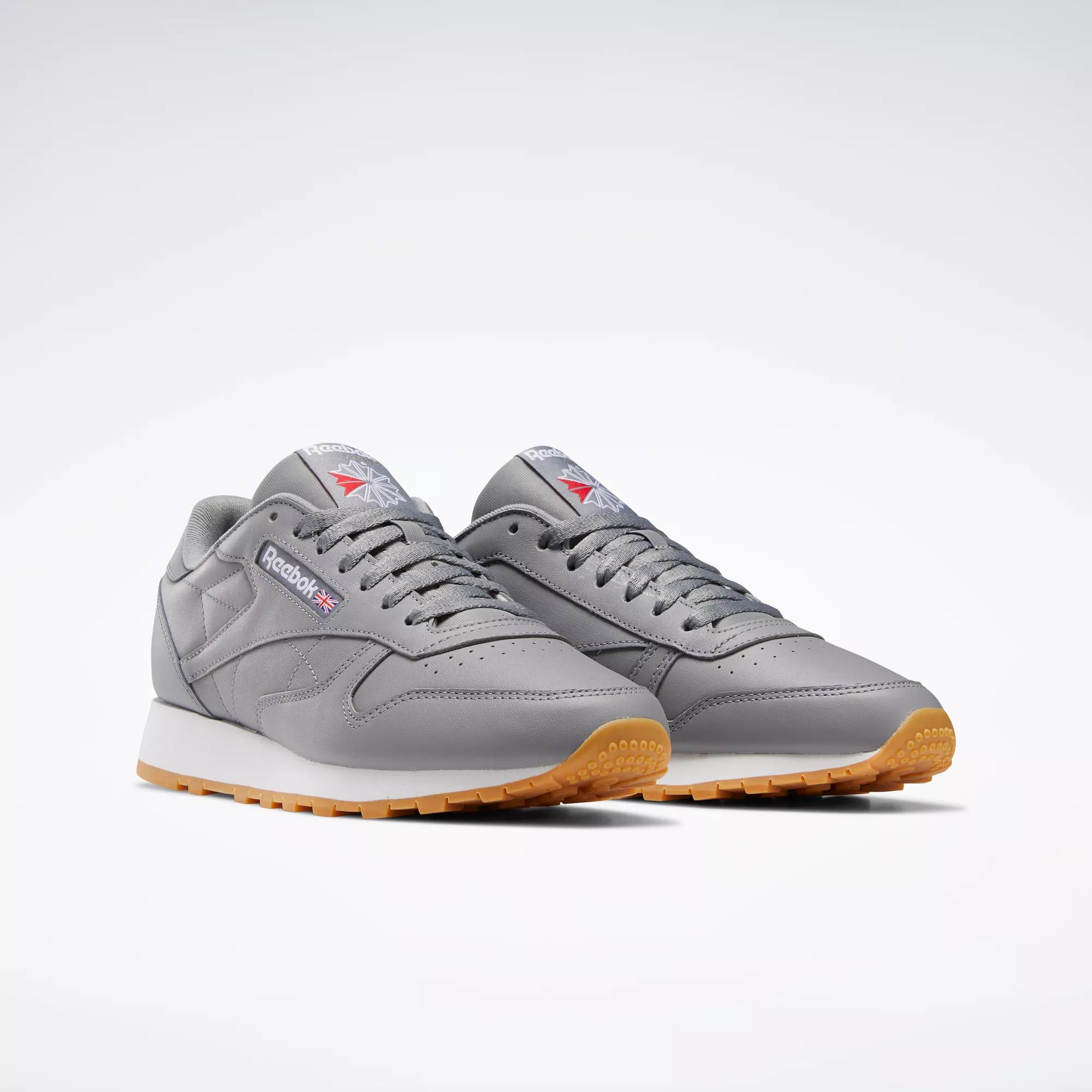 Classic Leather Shoes - Grey 5 / Ftwr White / Rubber Gum-03 | Reebok