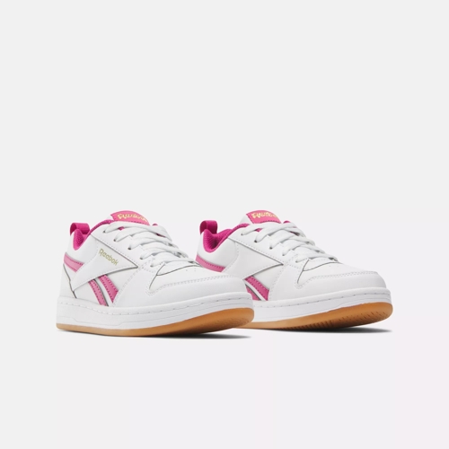  Reebok Girls Royal Prime 2.0 Sneaker, White/Semi Proud  Pink/Gold Metallic, 11.5 Little Kid