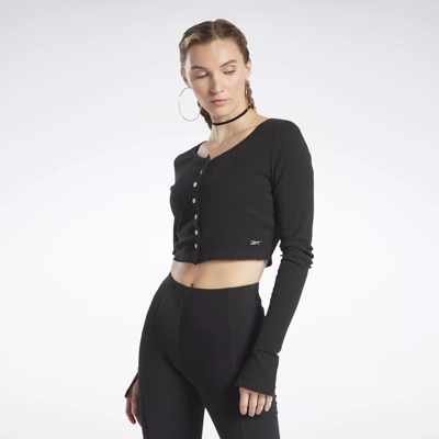 Reebok Apparel Women Yoga Cotton Rib Long-Sleeve Top BLACK – Reebok Canada