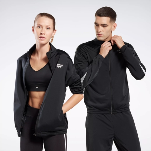 Reebok Identity Vector Knit Track Jacket - Night Black / White