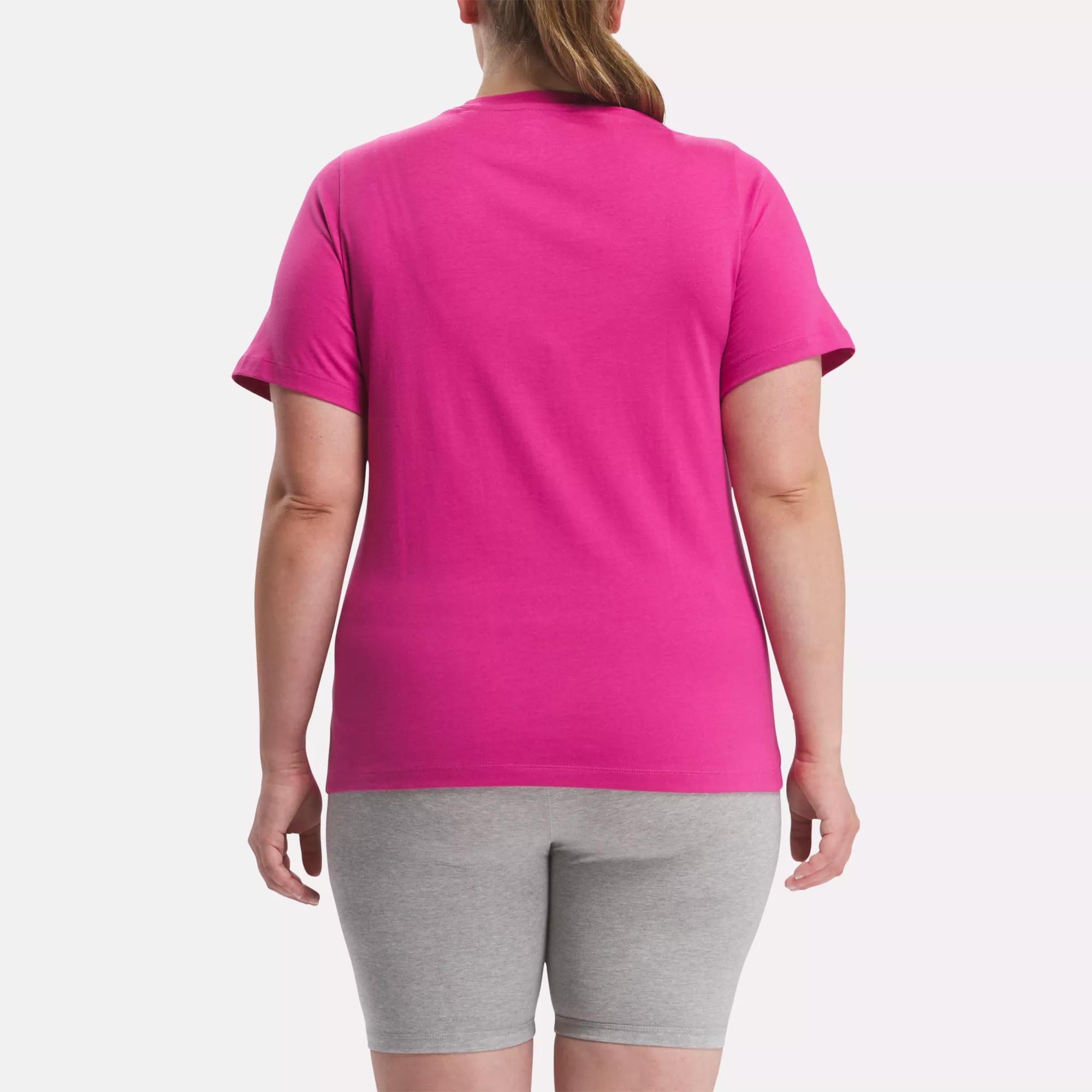 Reebok Identity Big Logo T-Shirt (Plus Size) - Semi Proud Pink / White