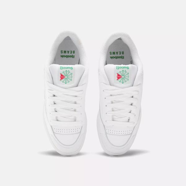 BEAMS Club C Bulc Shoes - White / Glen Green / White | Reebok