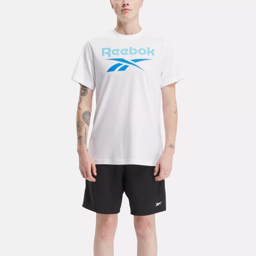 Reebok Identity Big Logo T-Shirt in White / Vector Blue