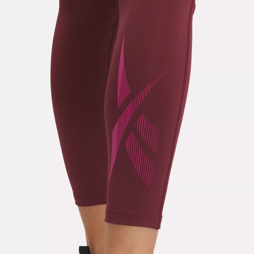 Women Reebok Lux High Rise Compression Tights Size 4X Maroon Pink