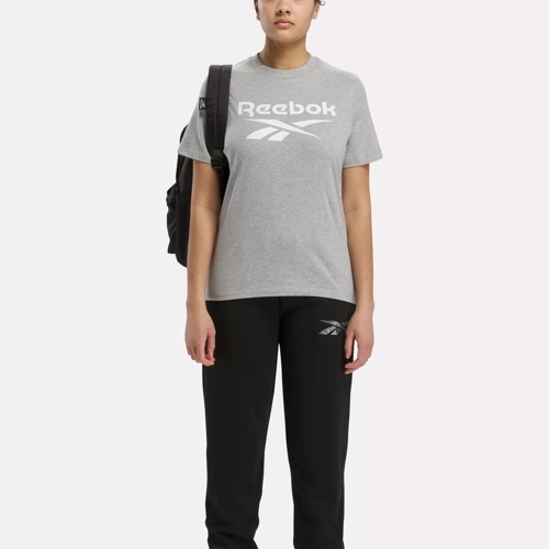 Reebok Identity Small Logo Cotton Leggings - Medium Grey Heather