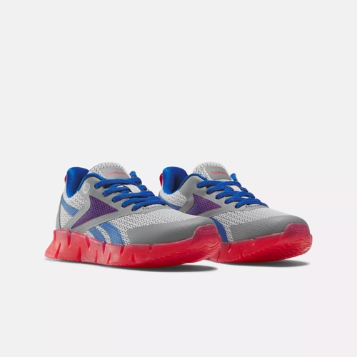 Zig n Glow Elastic Lace Shoes Pure Grey 3 Pure Grey 5 Vector Red Vector Blue Reebok
