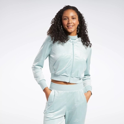 Classics Energy Q4 Velour Zip-Up Sweatshirt (Plus Size) - Seaside
