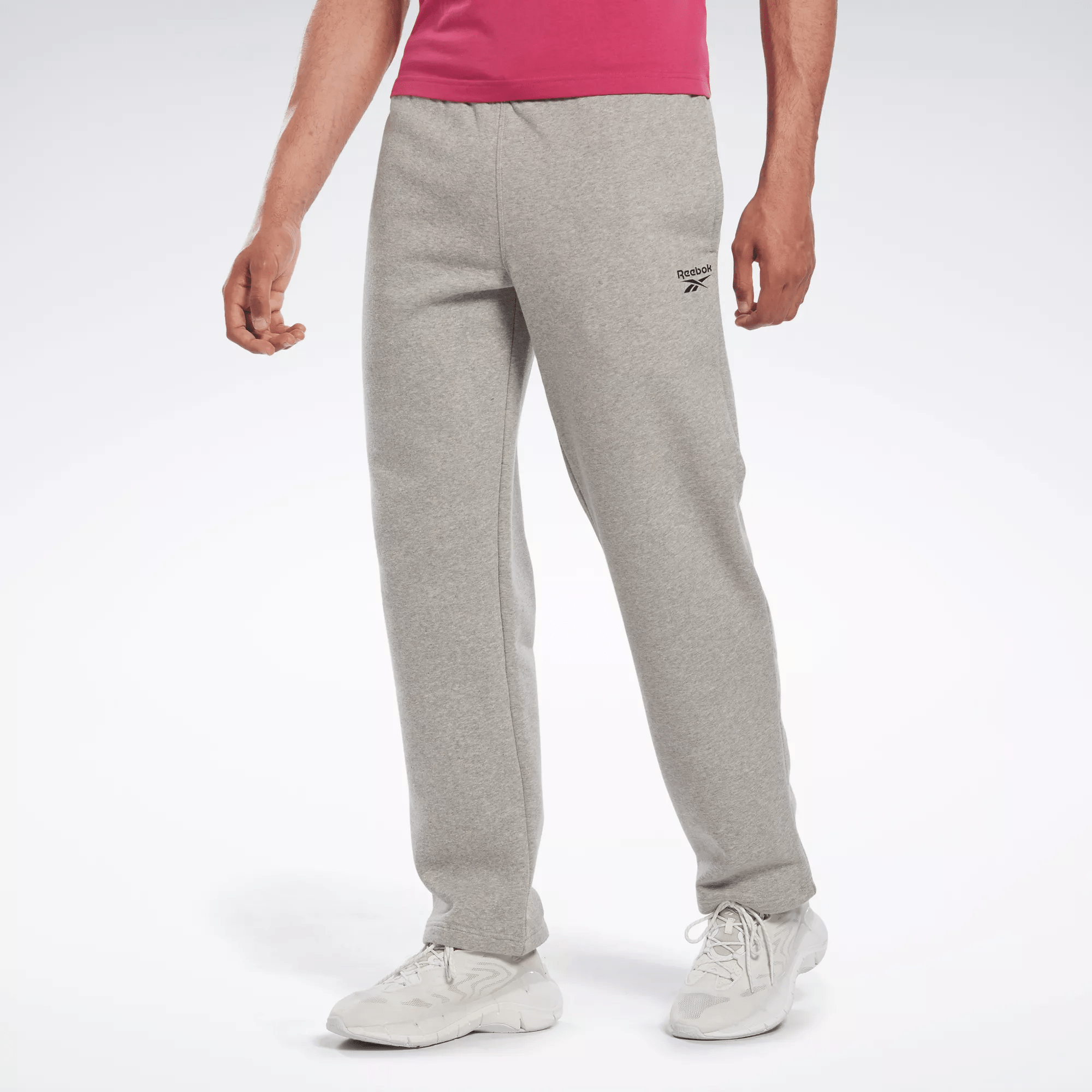 Reebok Identity Open Hem Pants In Grey