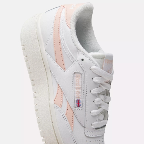 Reebok Club C Double Trainer In Chalk And Pink - Exclusive To ASOS-White