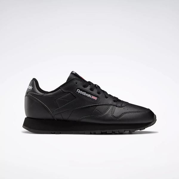 Leather Shoes - Grade School - Core / Core Black / Core Black | Reebok