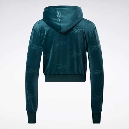 Classics Energy Q4 Velour Zip-Up Sweatshirt - Forest Green