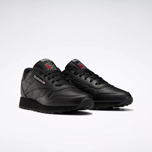 Classic Leather Shoes - Core Black / Core Black / Pure Grey | Reebok