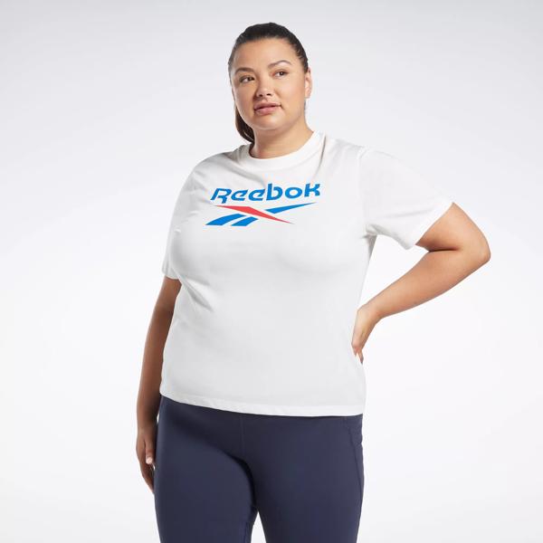 ilt Tom Audreath terrasse Reebok Identity T-Shirt (Plus Size) - White / Vector Blue | Reebok